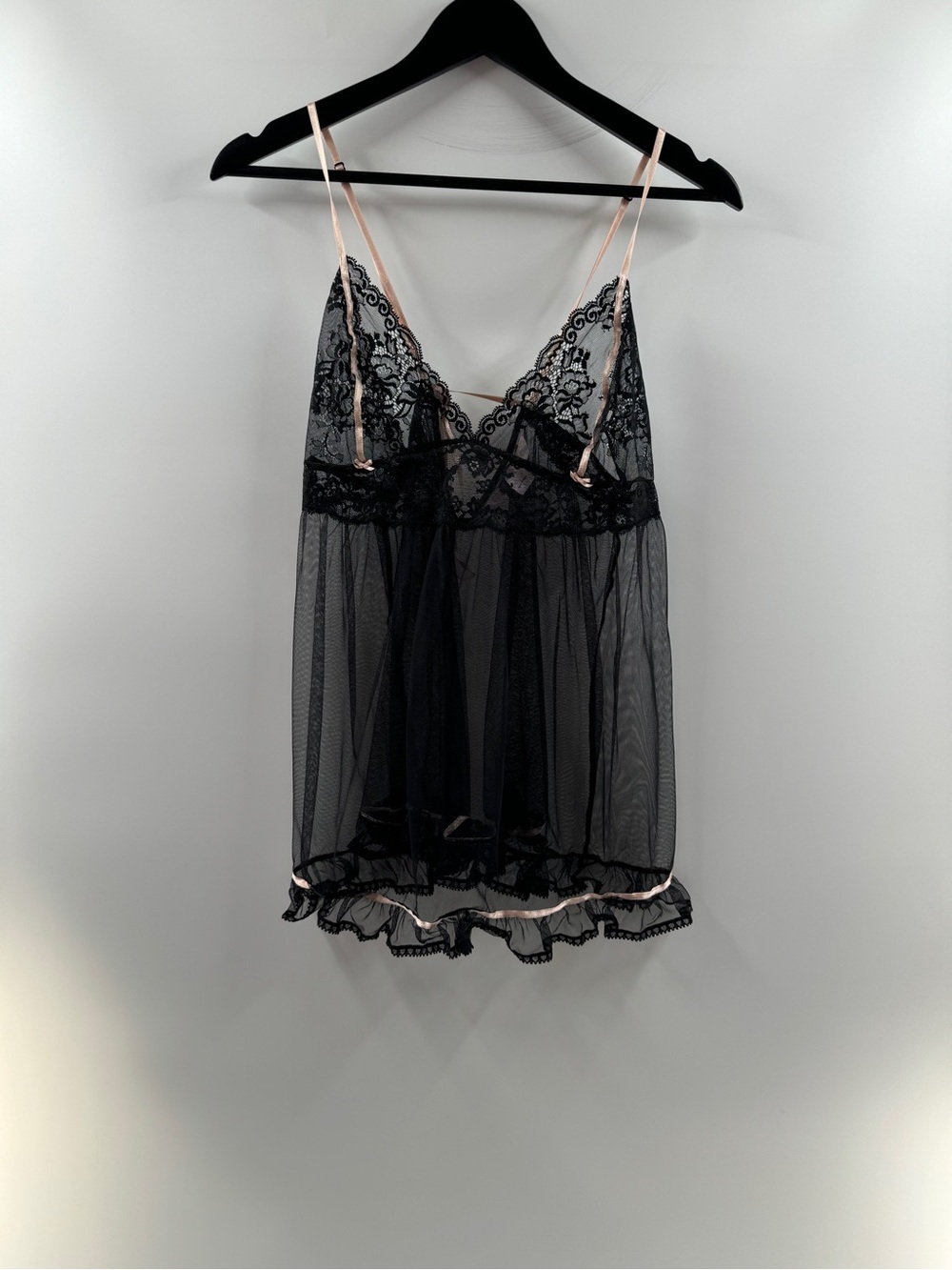 Victoria’s Secret Black Lace Babydoll Chemise – Women’s Large